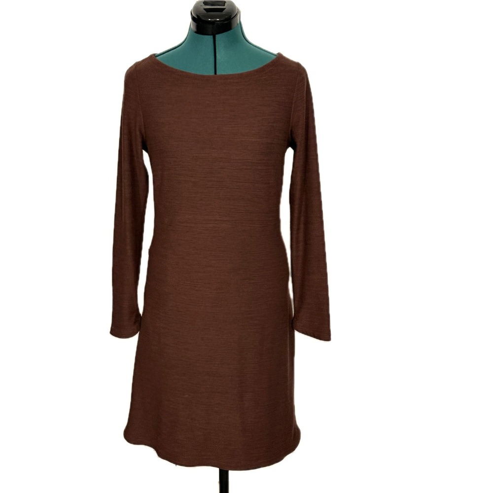 Toad&Co Intermosso Dress Small Long Sleeve Keyhole Back Burgundy Casual Outdoor